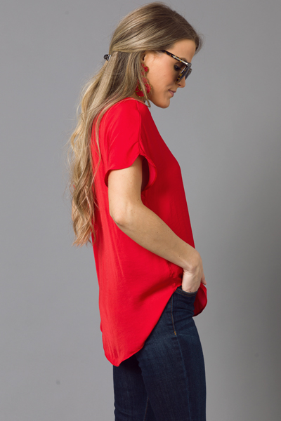 Best Satin Blouse, Red