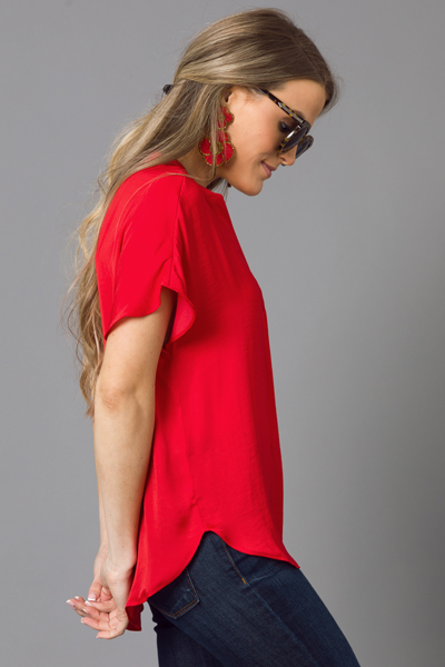 Best Satin Blouse, Red