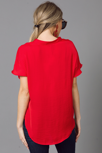 Best Satin Blouse, Red