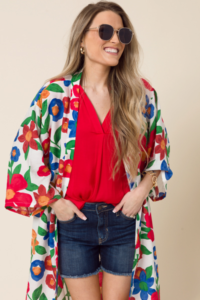 Best Satin Blouse, Red