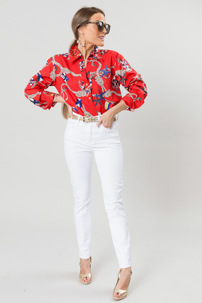 Sea Sailor Blouse, Red