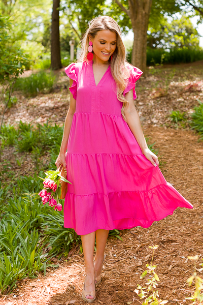 Mid Way Dress, Hot Pink