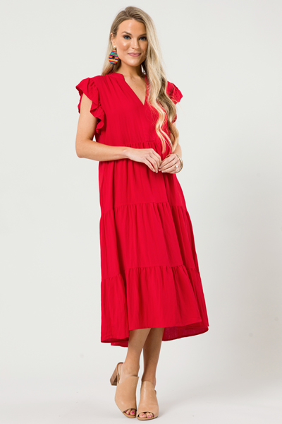 Mid Way Dress, Red