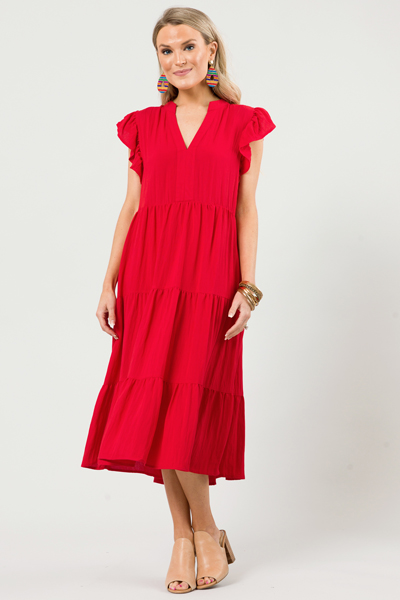 Mid Way Dress, Red