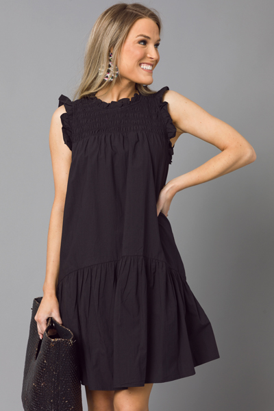 Mallory Tiered Dress, Black