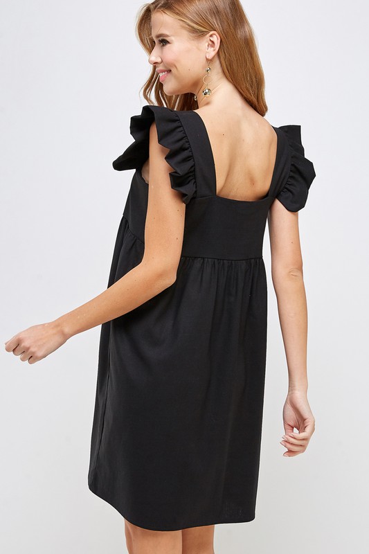 Linen Love Dress, Black
