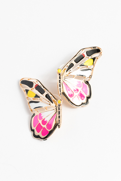 Epoxy Butterfly Earring, Pink