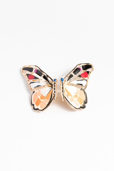 Epoxy Butterfly Earring, Orange