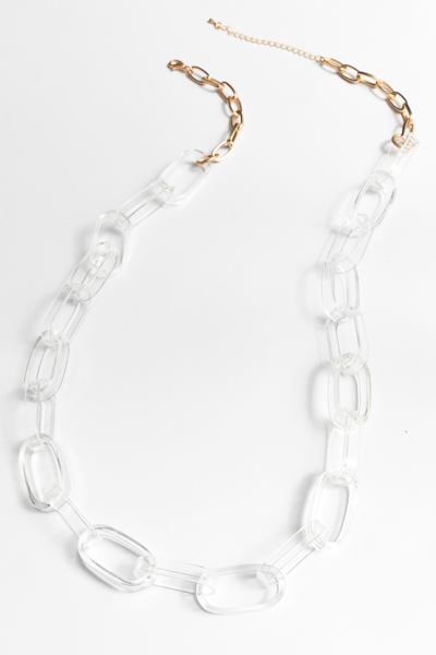 Long Clear Links Necklace