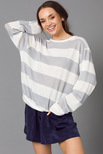 Smooth Stripe Sweatshirt, Grey