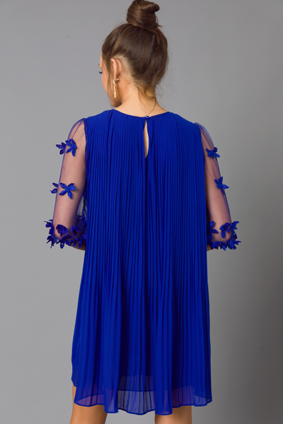 Illusion Sleeves Dress, Royal