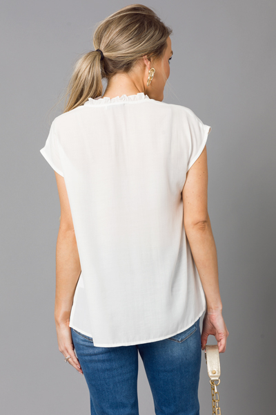 Smooth Split Blouse, Off White