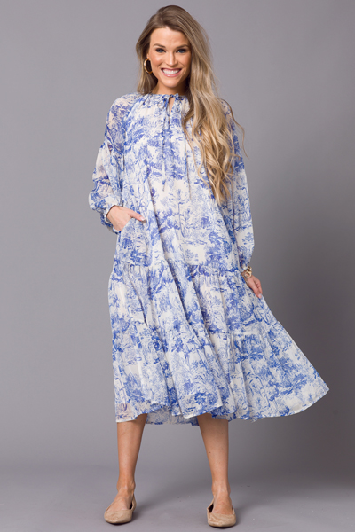 Stacy Chinoiserie Maxi, Blue
