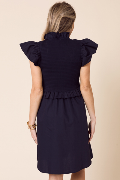 Navy Smock Dress