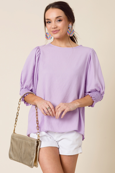 Kimmy Solid Blouse, Lavender