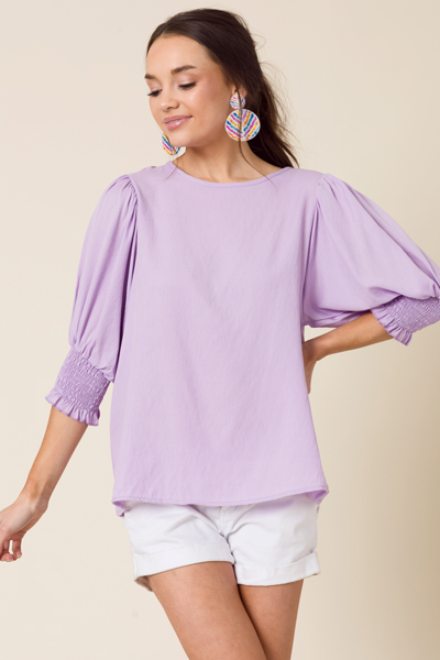 Kimmy Solid Blouse, Lavender