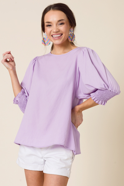 Kimmy Solid Blouse, Lavender