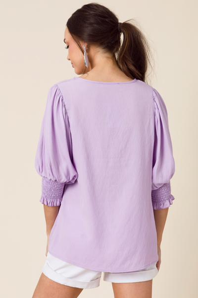 Kimmy Solid Blouse, Lavender