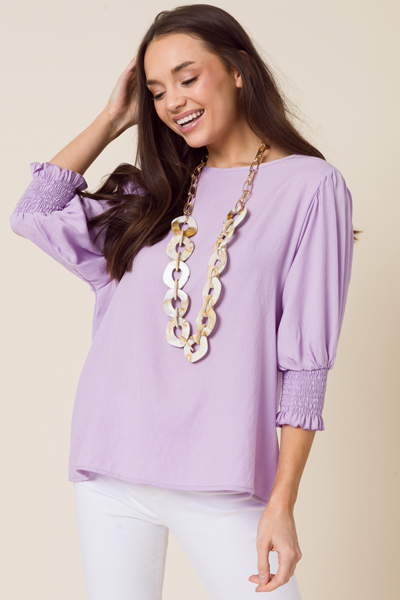 Kimmy Solid Blouse, Lavender