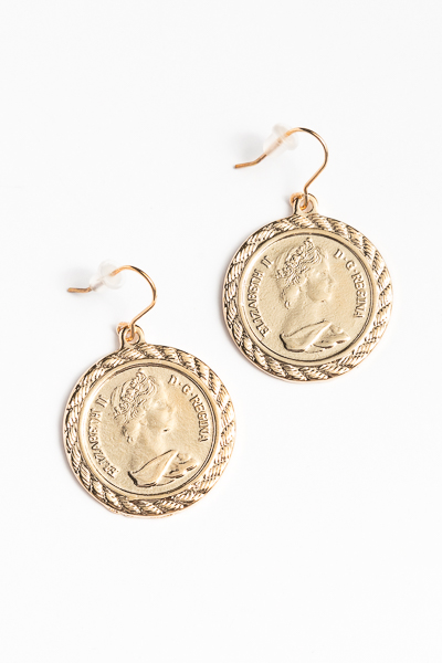 Coin Dipped Earrings, Gold