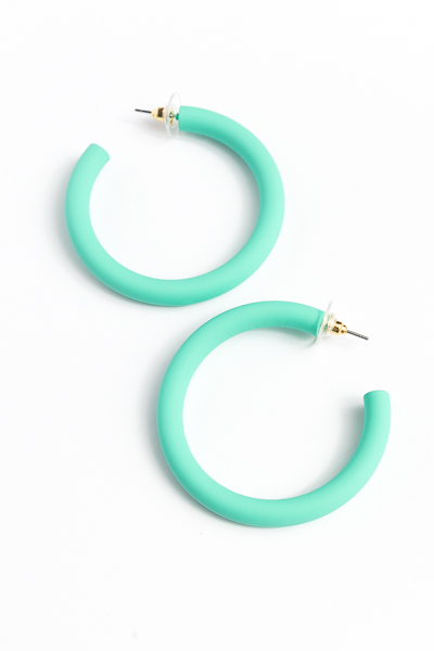 Color Coated Hoops, Turquoise 