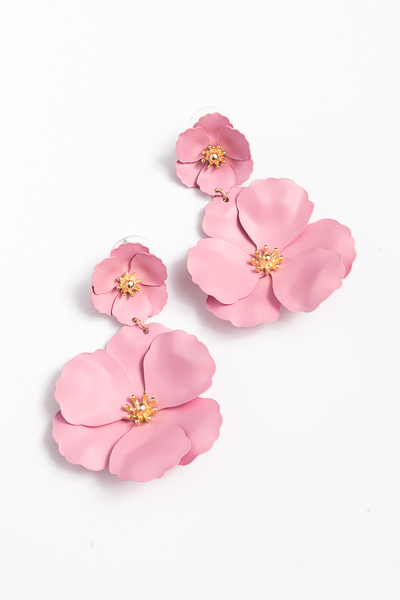 Double Bloom Earring, Pink