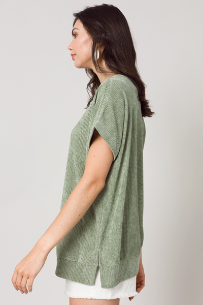 Chenille SS Pullover, Sage