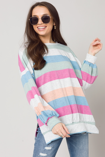 Heathered Stripe Pullover