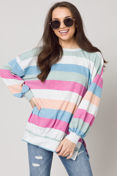 Heathered Stripe Pullover