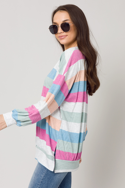 Heathered Stripe Pullover