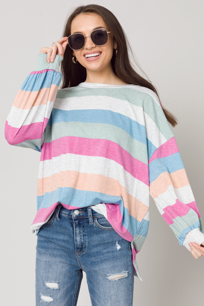 Heathered Stripe Pullover