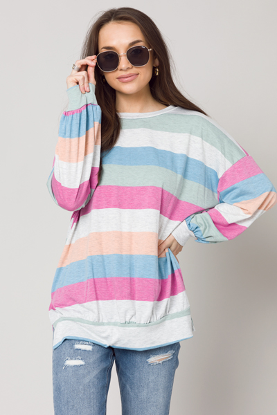 Heathered Stripe Pullover