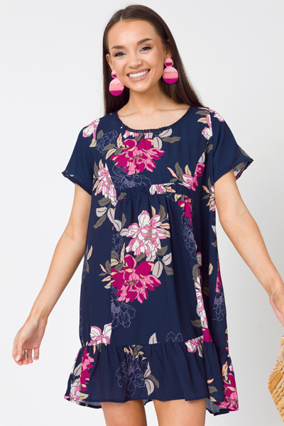 Remi Floral Shift, Navy