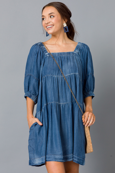 Tencel Denim Tier Dress