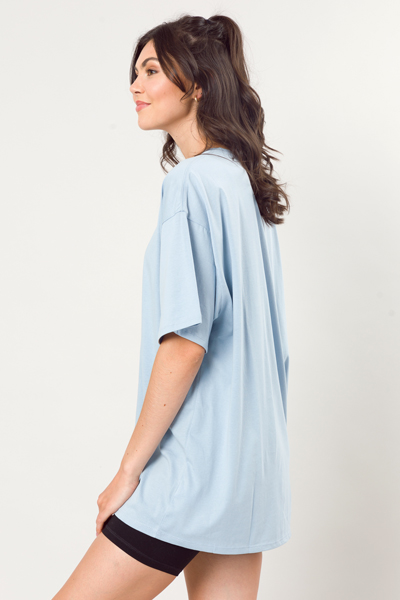 Oversize Solid Tee, Blue