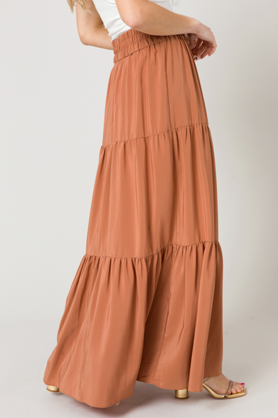 Tiered Maxi Skirt, Terra Cotta