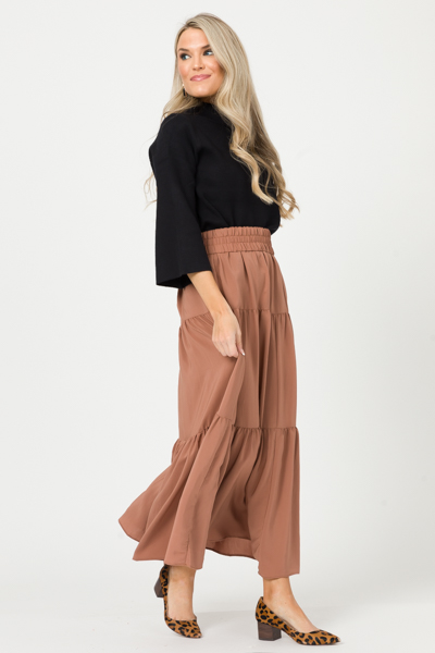 Tiered Maxi Skirt, Terra Cotta