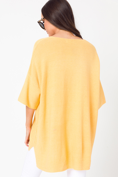 Solid Oversize Sweater, Yellow