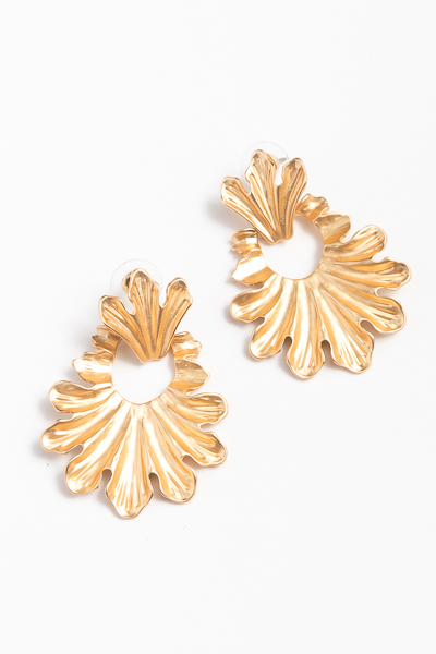 Hammered Hagan Earrings, Gold