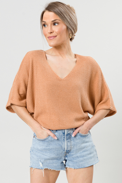 Kimono Sleeve Sweater, Camel