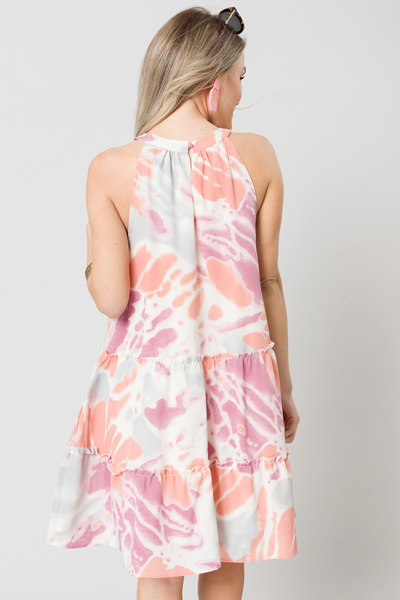 Printed Dye Dress, Blush
