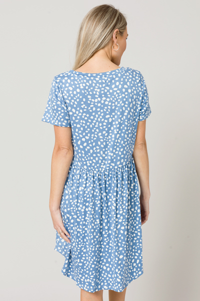 Spotted Creamy Dress, Blue