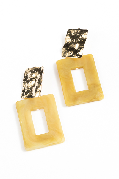 Acrylic Rectangle Earrings, Olive