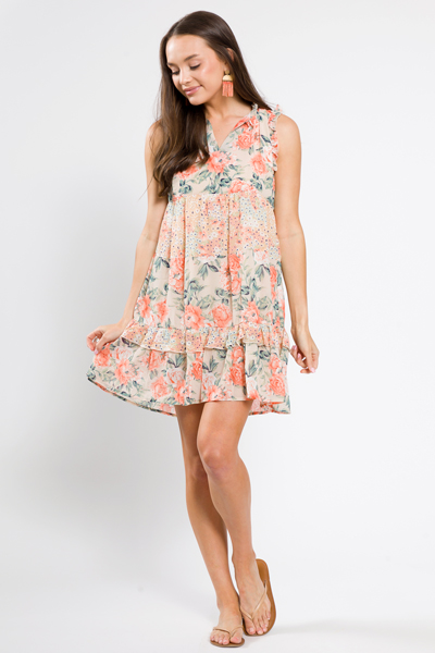 Peachy Floral Dress
