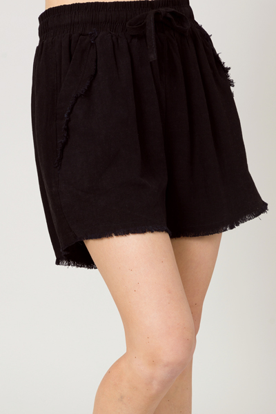 Logan Linen Shorts, Black