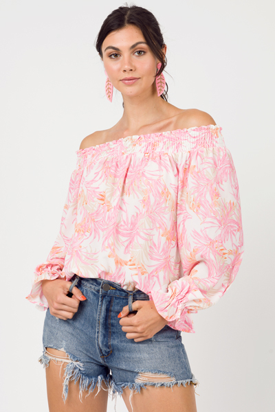 St. Simons Off Shoulder, Pink