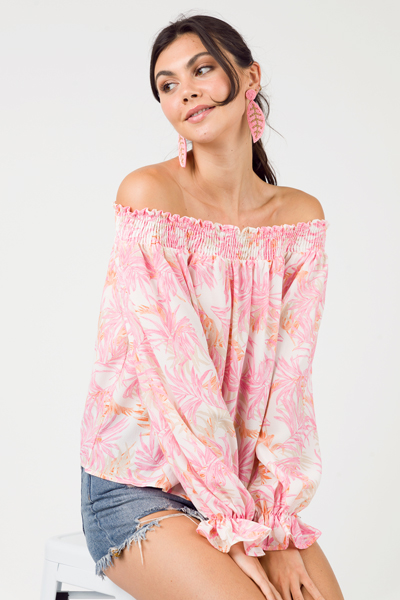 St. Simons Off Shoulder, Pink