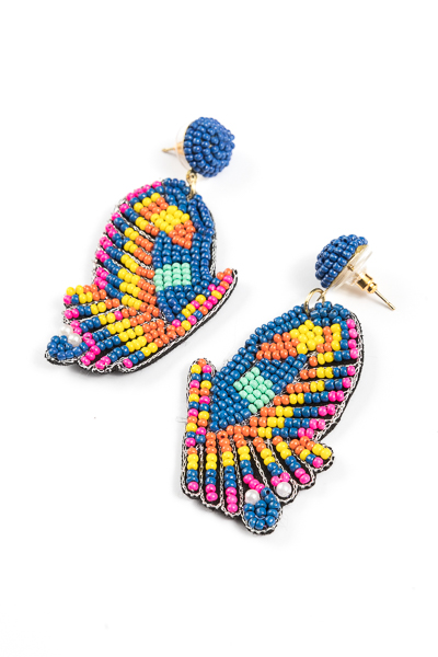 Beaded Butterfly Earrings, Multi