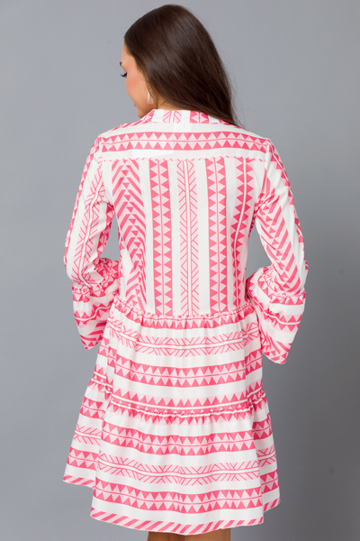 Pyramid Tiered Dress, Pink