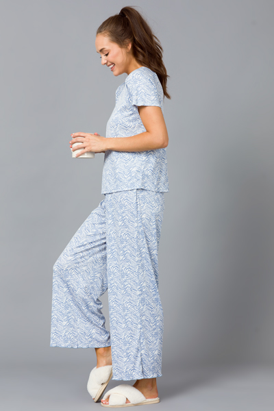 Rib Zebra Pants, Blue